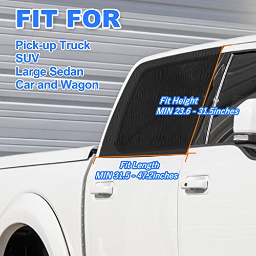 PEMOTech Car Window Shades for Baby, 2 Pack Breathable Mesh Side Car Window Sun Shade, UV Protection Car Window Covers, fit Large SUV, Pickup, Truck, Minivan (31.5"x47.2") - Image 3