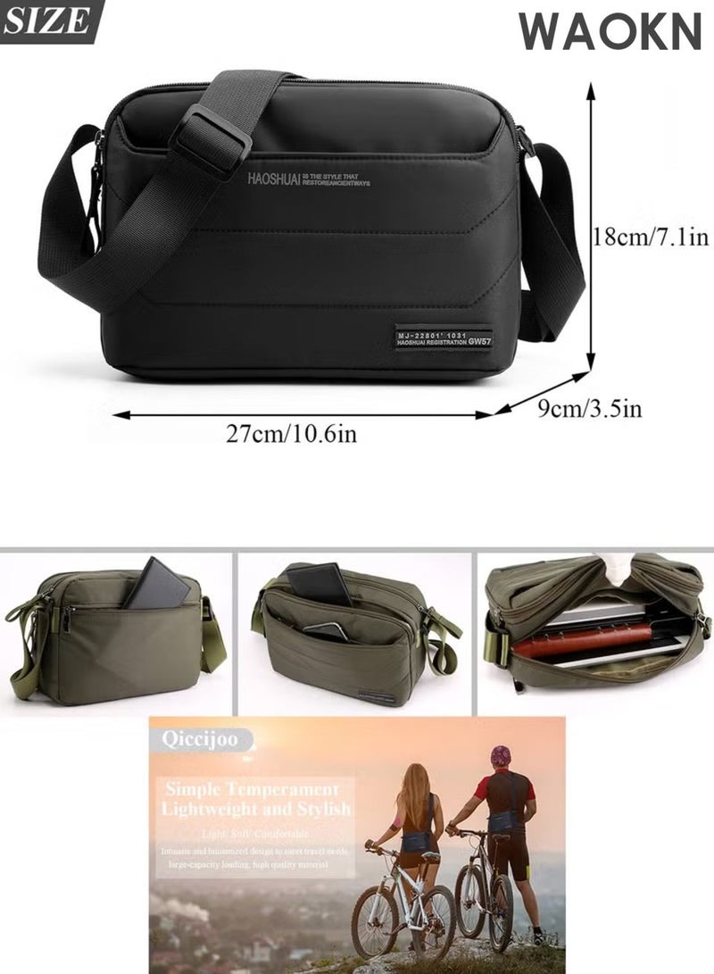 WAOKN Messenger Bag Small Crossbody Bags , Shoulder Bag for Men or Women  , Sling Bag Travel Bag for Work Business Satchel Bags Purse , waterproof and wear-resistant , lightweight and portable , unisex , (black) . - Image 5