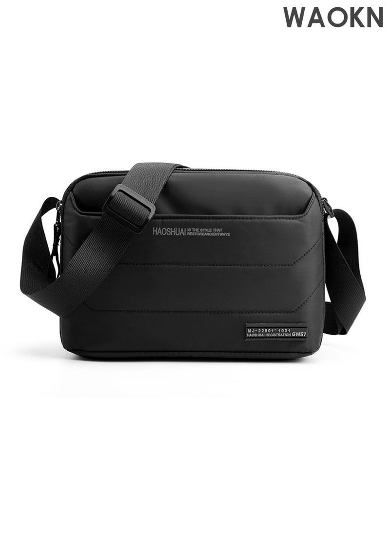 WAOKN Messenger Bag Small Crossbody Bags , Shoulder Bag for Men or Women  , Sling Bag Travel Bag for Work Business Satchel Bags Purse , waterproof and wear-resistant , lightweight and portable , unisex , (black) . - Image 1