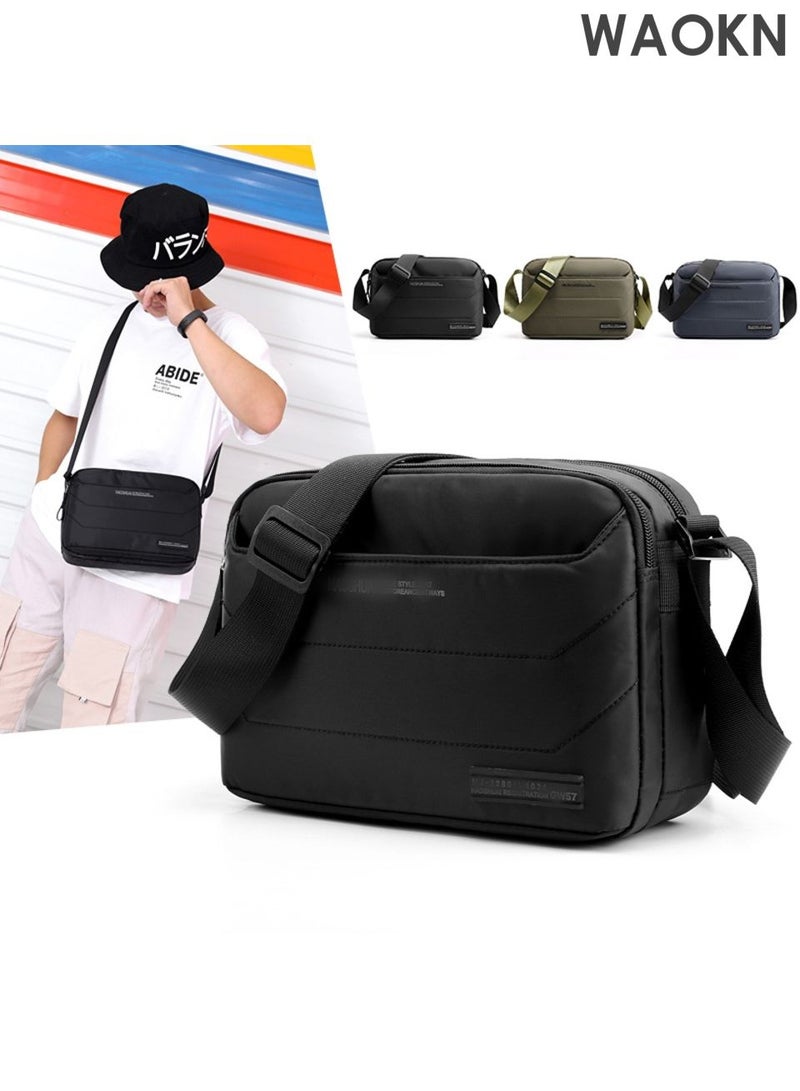 WAOKN Messenger Bag Small Crossbody Bags , Shoulder Bag for Men or Women  , Sling Bag Travel Bag for Work Business Satchel Bags Purse , waterproof and wear-resistant , lightweight and portable , unisex , (black) . - Image 3