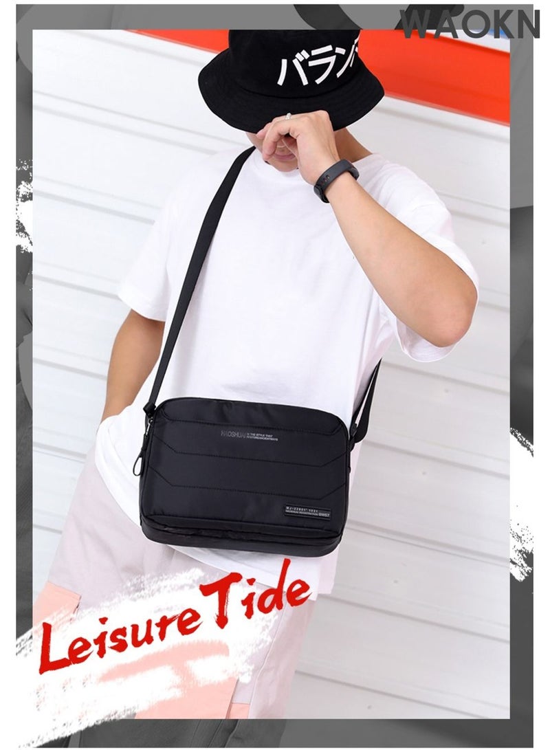 WAOKN Messenger Bag Small Crossbody Bags , Shoulder Bag for Men or Women  , Sling Bag Travel Bag for Work Business Satchel Bags Purse , waterproof and wear-resistant , lightweight and portable , unisex , (black) . - Image 4