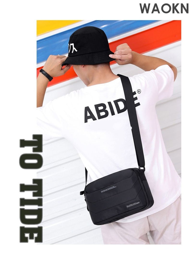 WAOKN Messenger Bag Small Crossbody Bags , Shoulder Bag for Men or Women  , Sling Bag Travel Bag for Work Business Satchel Bags Purse , waterproof and wear-resistant , lightweight and portable , unisex , (black) . - Image 2