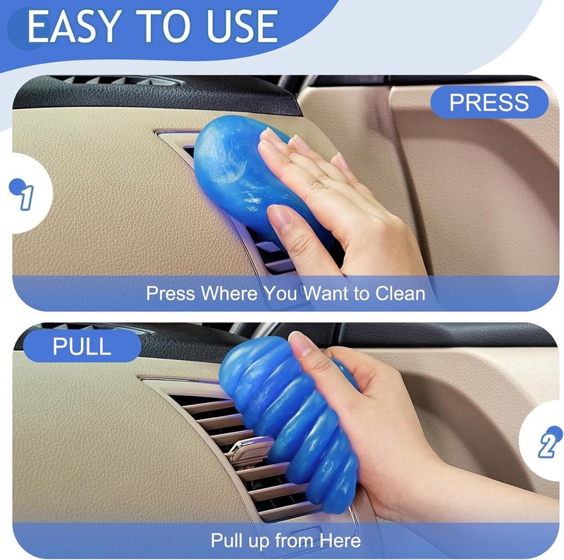 TeSabMi Car Cleaning Gel Car Cleaning Putty Car Putty Car Interior Cleaner Car Slime Car Detailing Kit Car Accessories Gifts for Men Women Stocking Stuffers Blue Neat shape - Image 4