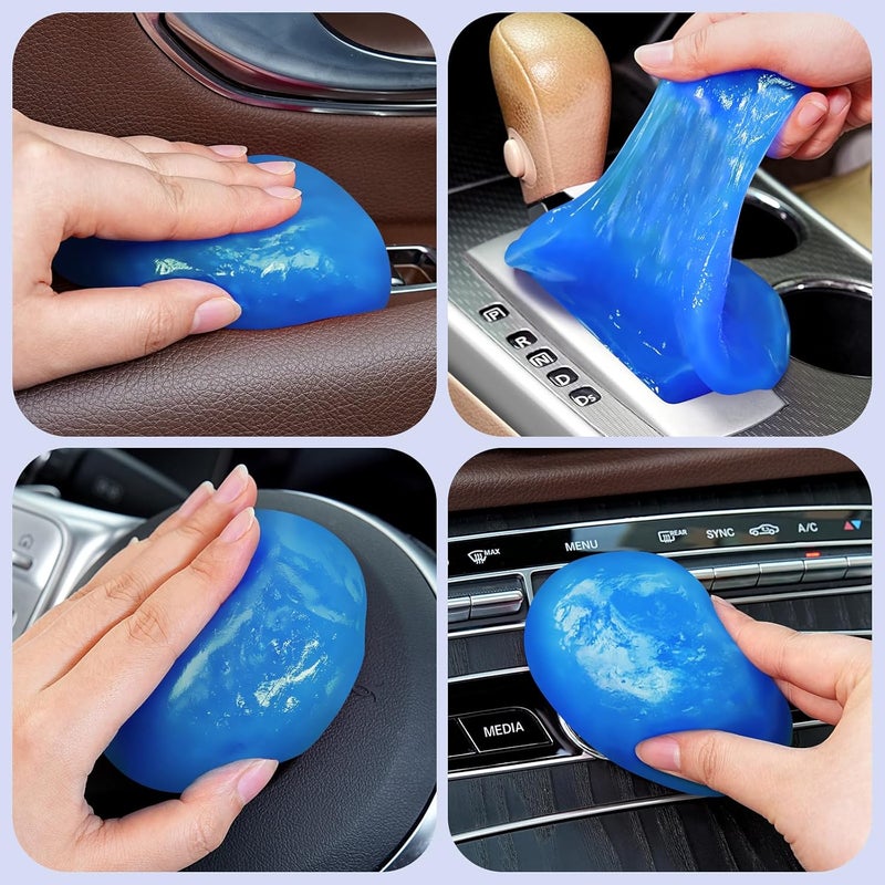 TeSabMi Car Cleaning Gel Car Cleaning Putty Car Putty Car Interior Cleaner Car Slime Car Detailing Kit Car Accessories Gifts for Men Women Stocking Stuffers Blue Neat shape - Image 3