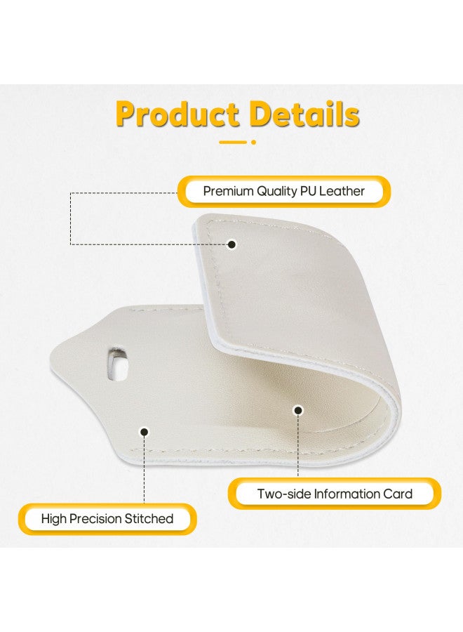 Travelambo Travelambo 4 Pack Leather Luggage Tags for Suitcases Travel Labels (Ivory) - Image 3