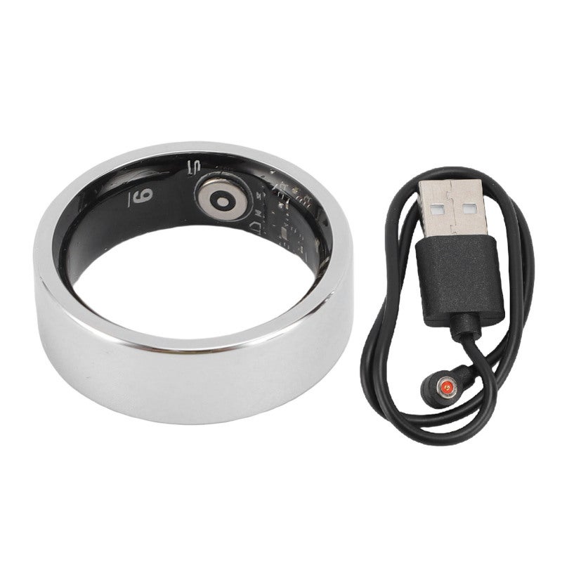 Smart Health Ring: Silver Size 7, Ultra Lightweight Wearability, High Precision Sensor - Intuitive Gesture Control, Fitness Ring for Swimming, Workouts, Men and Women - Image 1