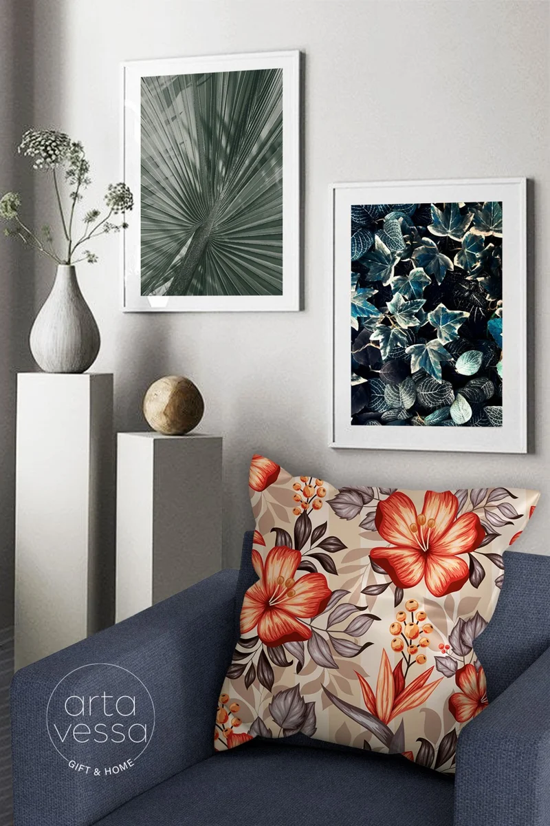 ارتافيسا Double Sided Digital Printed Decorative Faux Leather Throw Pillow Cover