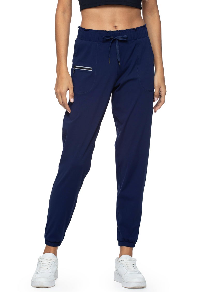 Haowind Joggers for Women with Pockets Elastic Waist Workout Sport Gym Pants Comfy Lounge Yoga Running Pants(Navy Blue M) - Image 1
