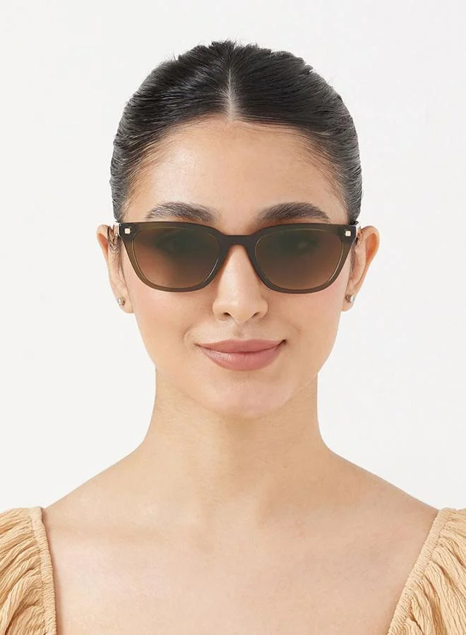 30Sundays Thalia,Women Sunglasses, Cat Eye Sunglasses, UV Protection: UV400 (Green,Brown)