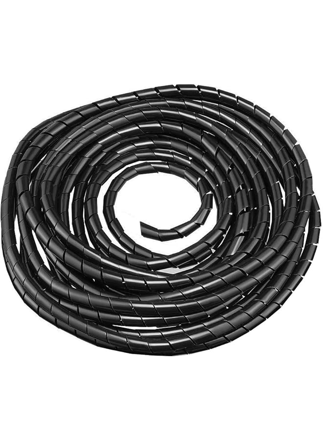 10Mm Spiral Wire Wrap Tube Pc Manage Cable For Computer Car Black Cover Sleeve,20M Length