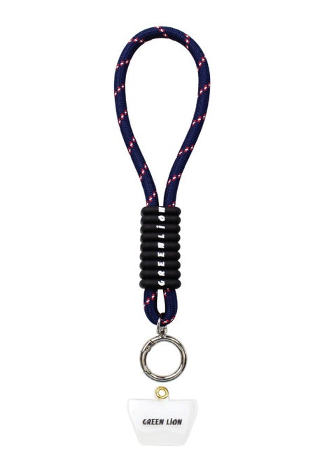 Hand Wrist Strap Zinc Alloy Spring Ring 40cm / Mobile Phone Compatible / Hands-Free Convenience / Tangle-Free / Soft and Durable Wrist Band / Safe and Secure Phone Grip - Dark Blue