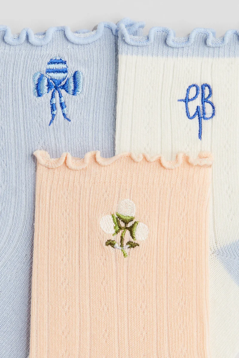 H&M 5-Pack Overlocked Pointelle Socks