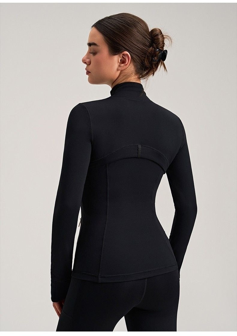 Lululemon Define Jacket: Women Stand Collar Zip Up Workout Jacket, Slim Fit Athletic Yoga Jacket with Thumb Holes & Zipper Pockets for Gym Running Training - Image 4