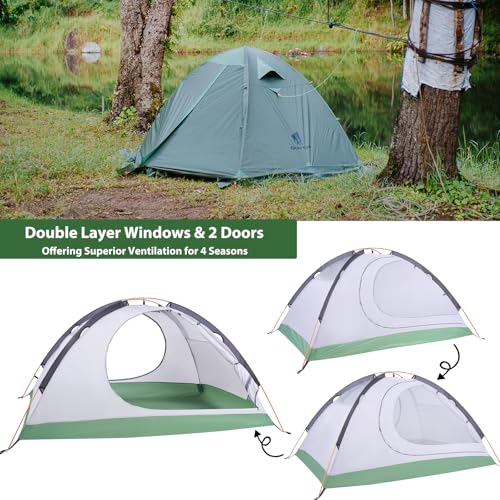 GEERTOP Lightweight 2 Person Backpacking Tent 4 Season Double Layer Waterproof Cold Weather Tent for Camping,Hunting, Hiking, Climbing, Outdoor Travel - Easy Set Up - Image 3