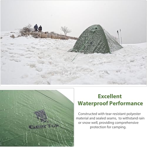 GEERTOP Lightweight 2 Person Backpacking Tent 4 Season Double Layer Waterproof Cold Weather Tent for Camping,Hunting, Hiking, Climbing, Outdoor Travel - Easy Set Up - Image 2