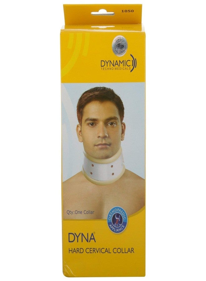 Dyna Cervical Collar Hard (Beige & White, Large) - Image 1
