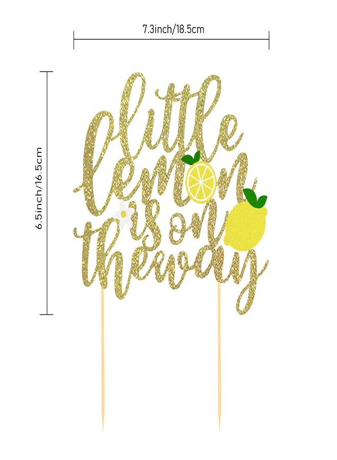 Moitkptt Gold Glitter Little Lemon is on the Way Cake Topper Baby Shower Theme Cake Decorations Boys Girls Birthday Party Supplies - Image 3