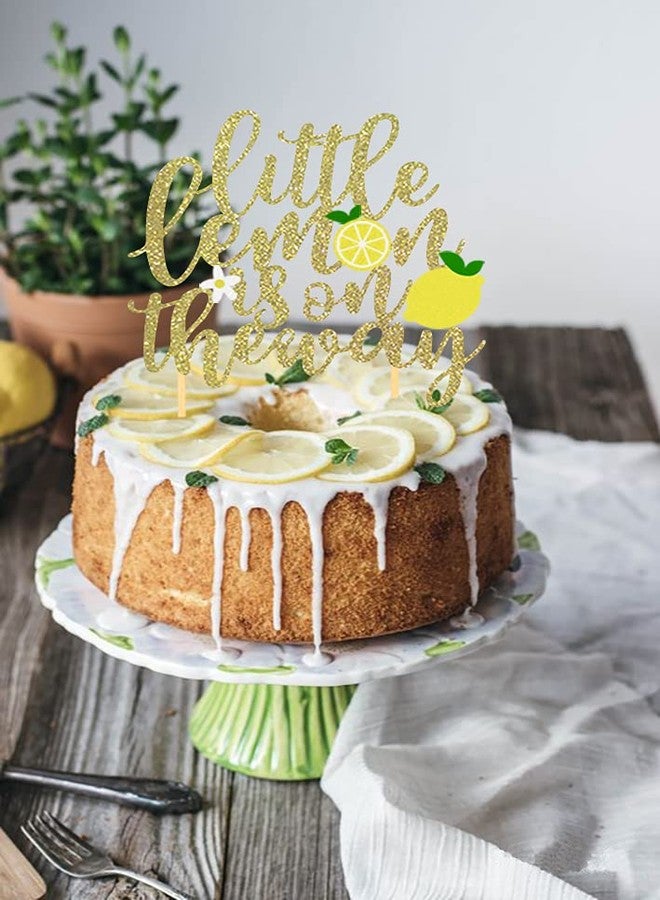 Moitkptt Gold Glitter Little Lemon is on the Way Cake Topper Baby Shower Theme Cake Decorations Boys Girls Birthday Party Supplies - Image 4