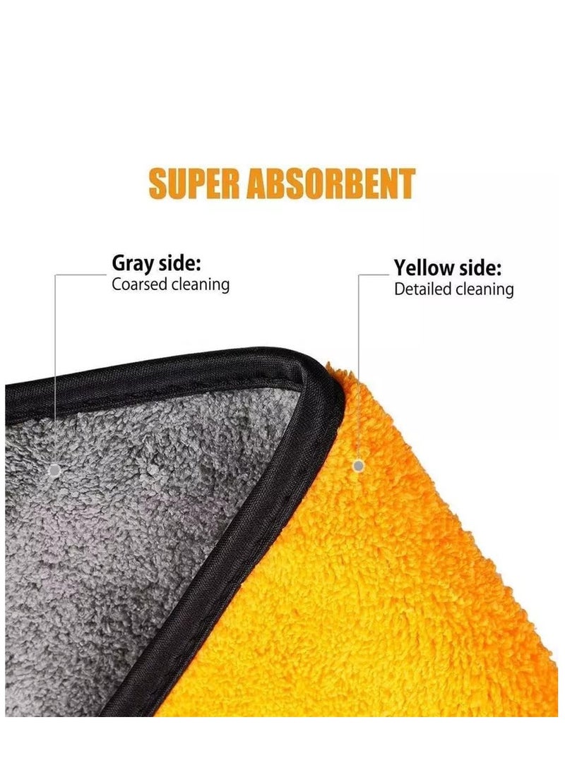 Generic Microfiber Cleaning Cloth (Pack of 4) – Super Absorbent Car Towels for Washing & Drying – 40x40cm Multipurpose Drying Towels with Free Sponge – Scratch-Free for Cars, Glass, & Household Cleaning - Image 3