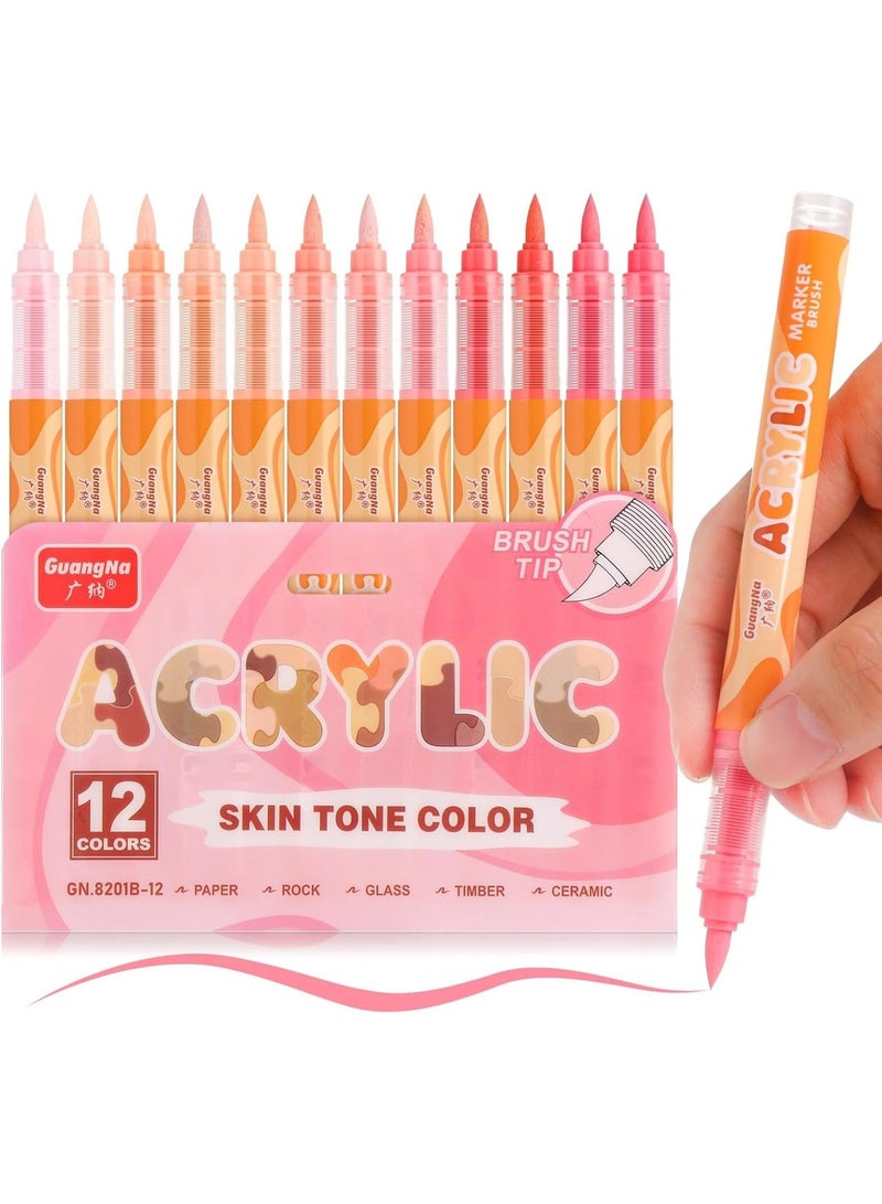 Guangna Acrylic Paint Marker Pens with Soft Brush Tips & Automatic Ink Control | Waterproof, Quick-Drying, Lightfast | Perfect for Rock, Egg, Canvas, Wood, Stone & DIY Crafts - Image 1
