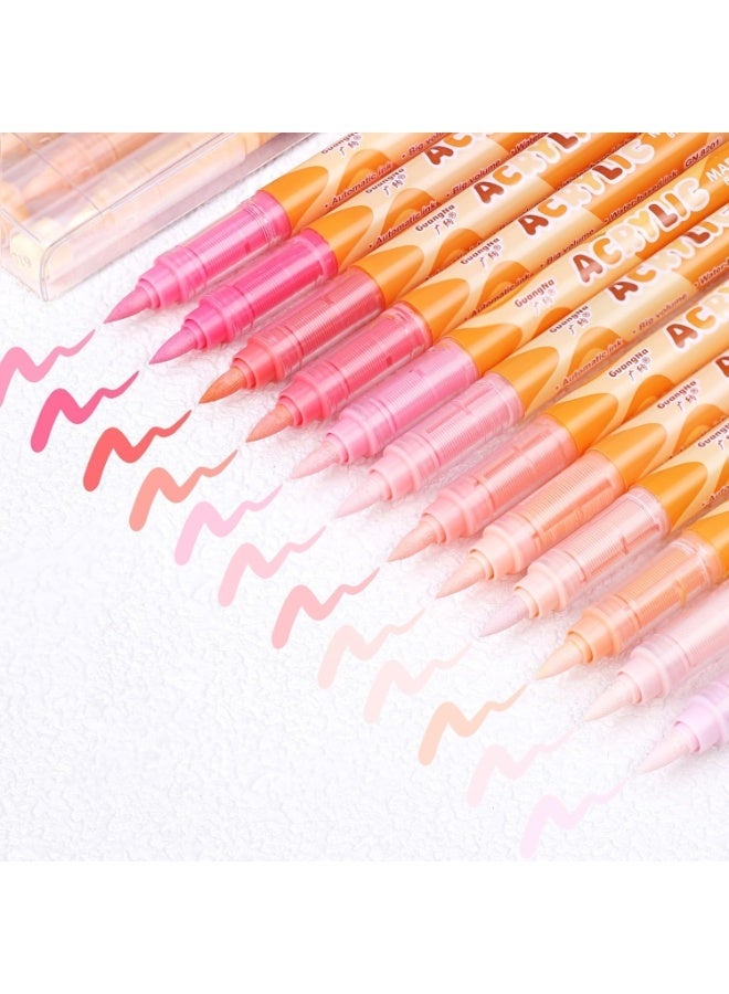 Guangna Acrylic Paint Marker Pens with Soft Brush Tips & Automatic Ink Control | Waterproof, Quick-Drying, Lightfast | Perfect for Rock, Egg, Canvas, Wood, Stone & DIY Crafts - Image 2