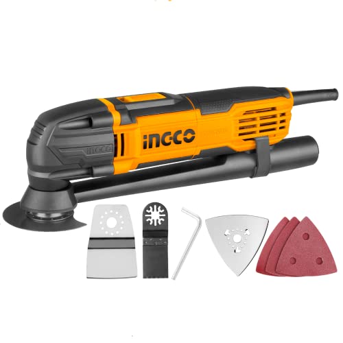Ingco MF3008 Multi-Tool Kit, 300W, 10000-20000RPM, 6 Speed Control, Angle Adjustment & 8Pcs Accessories - Image 1