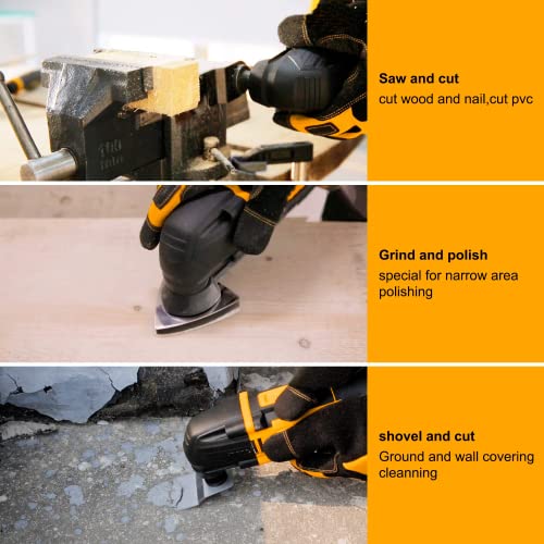 Ingco MF3008 Multi-Tool Kit, 300W, 10000-20000RPM, 6 Speed Control, Angle Adjustment & 8Pcs Accessories - Image 5