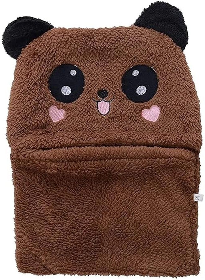 TRUE INDIAN Monkey Unisex Baby Winter Cap Panda Cartoon Monkey Cap, Toddler Hat, Baby Stripe Woolen Cap, for Baby Boy & Baby Girl (4 Years, 5 Years, Brown) - Image 3