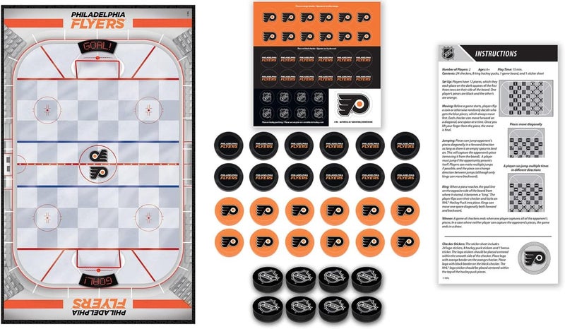 Master Pieces لعبة عائلية - شطرنج فيلادلفيا فلايرز NHL - لعبة لوحية مرخصة رسميًا للأطفال والبالغين 13" × 21" - Image 2