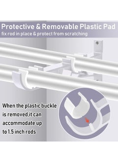 Oasisgalore Curtain Rod Bracket Double Curtain Rod Holder White  - Image 5