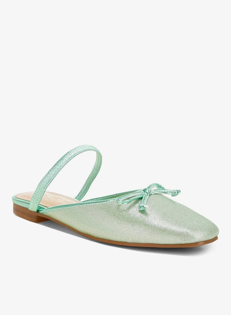 London Rag Green Glitter Ballet Mules in Champagne Green for Women | Best Price UAE