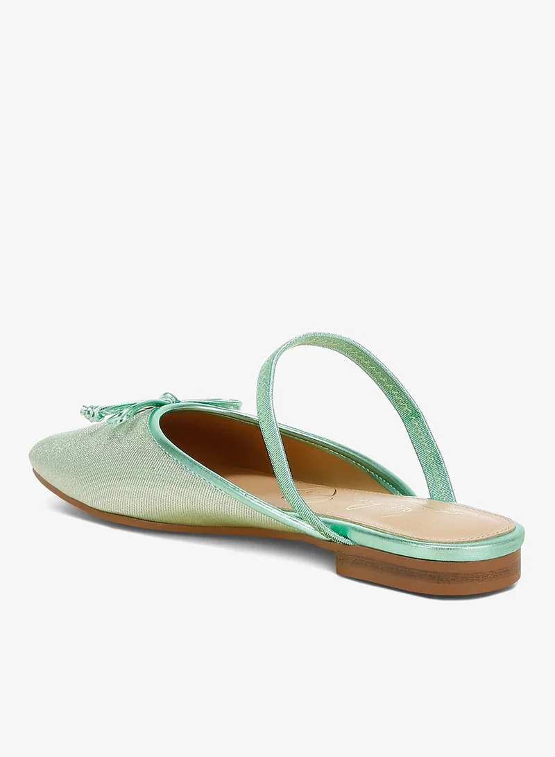 London Rag Green Glitter Ballet Mules in Champagne Green for Women | Best Price UAE