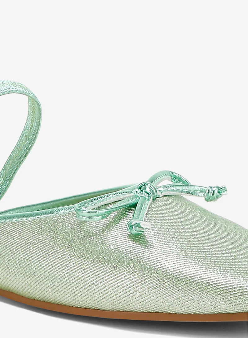 London Rag Green Glitter Ballet Mules in Champagne Green for Women | Best Price UAE