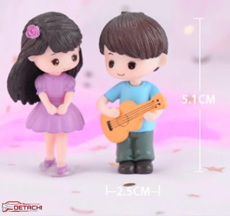 DETACHI Dashboard Toys - Cute Couple Car Ornament for Decoration, Ideal Gift for Car Lovers, Durable Interior Accessories, with 4 Resin Adhesive Stickers (Purple) Temp resistant - Image 5