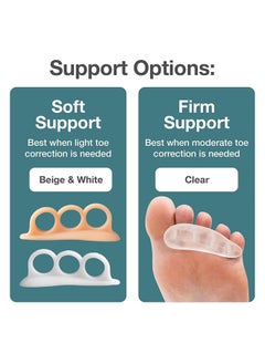 HY 2 pairs Hammertoe Corrector Gel Toe Straighteners with 3 Separator Loops - Realign Bent, Crooked, Curled, Claw, Hammer Toes - Cushion Crest for Men and Women - Beige  - Image 4