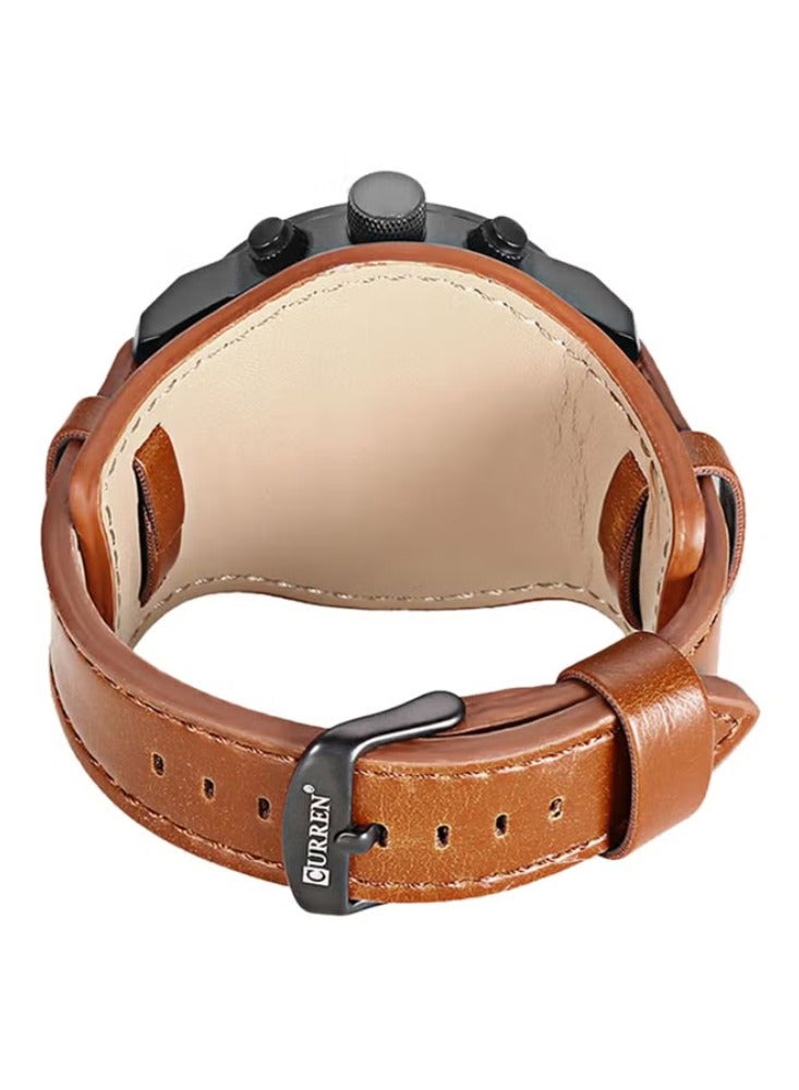 CURREN Men's Water Resistant Leather Analog Watch 8225 - Image 2
