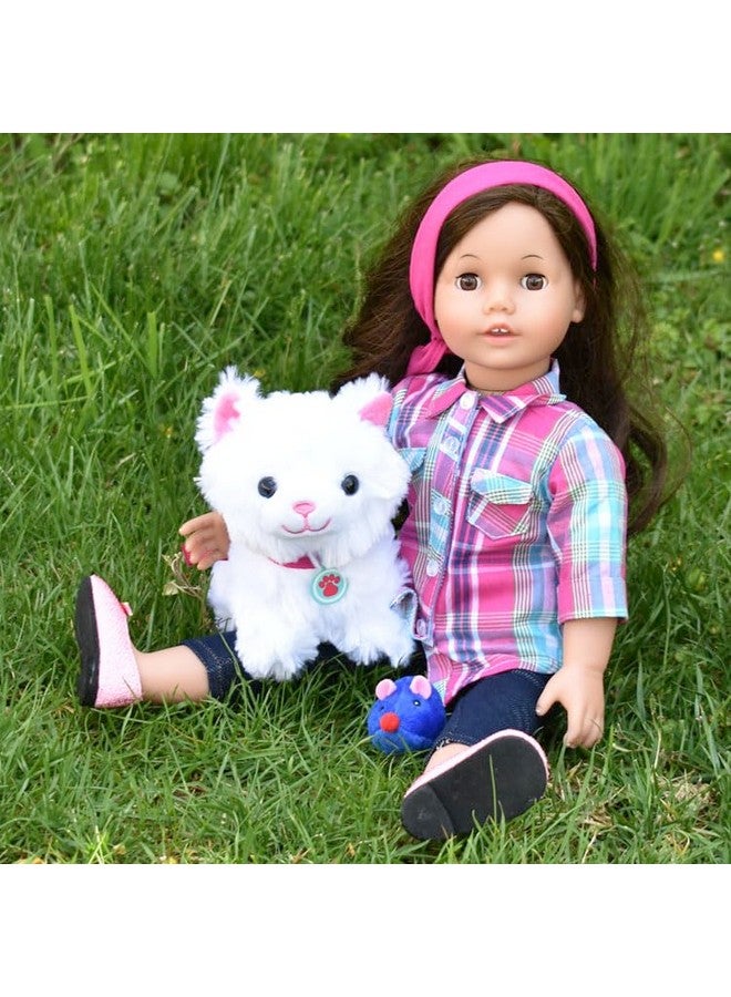 Sophia's 18" Doll 10 pc. White Plush Kitten, Carrier, and Accessories - Image 3