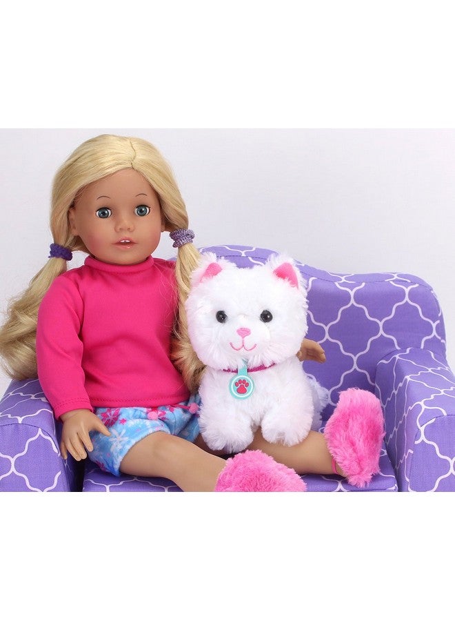 Sophia's 18" Doll 10 pc. White Plush Kitten, Carrier, and Accessories - Image 2