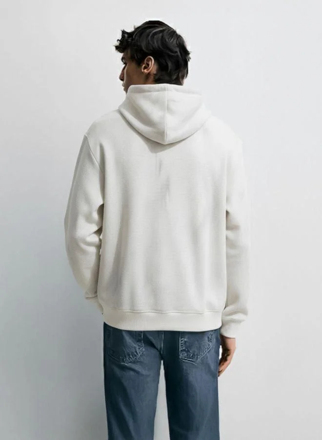 The Indian Garage Co Men Oversized Fit Solid Hooded Neck Full Sleeves Sweatshirt