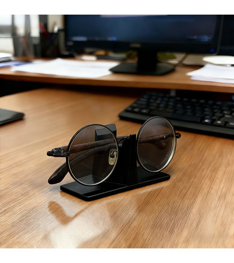 White Minimalist Eyeglass Holder Stable Desktop Storage Rack For Home Office Decor - Image 3