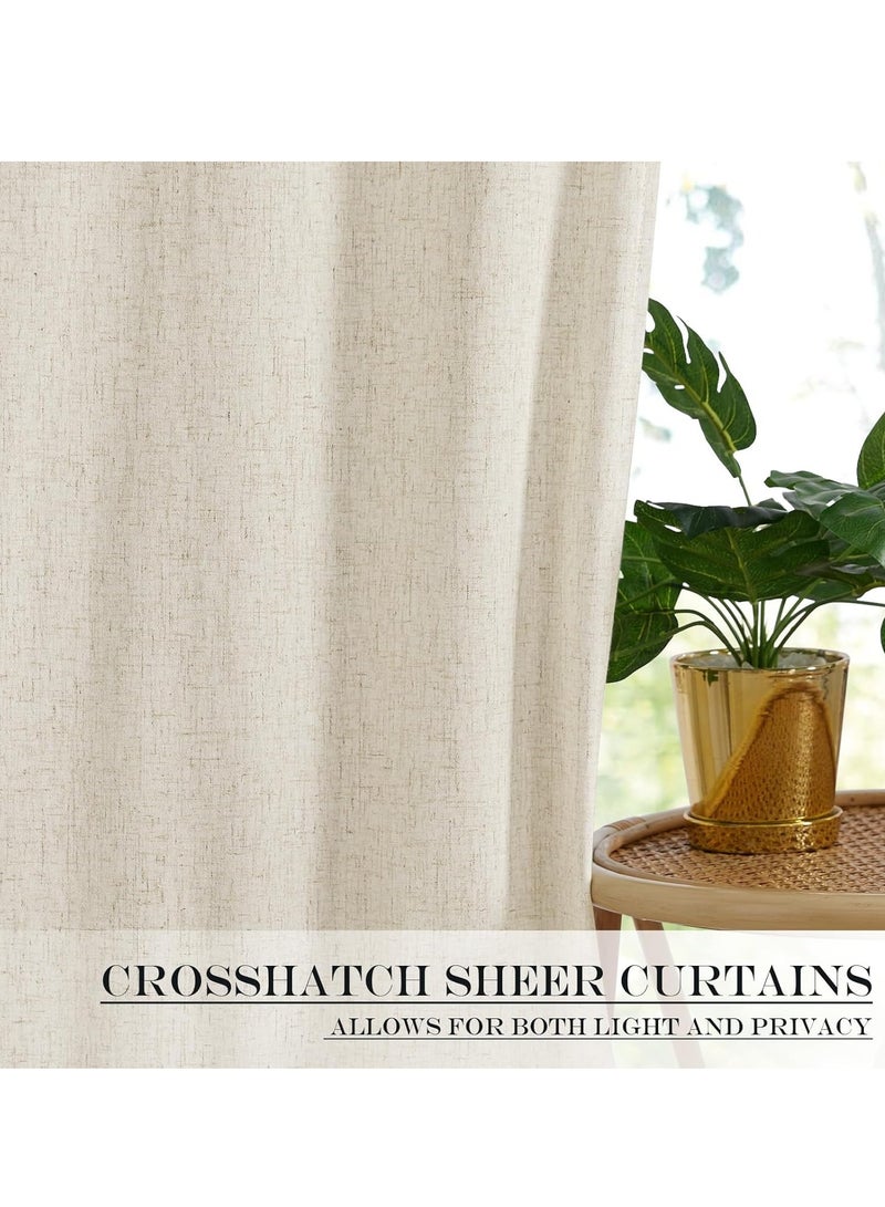 Barakah Blackout Linen Door Curtain for French Front Thermal Insulated Panel with Tieback Patio Glass Room Darkening Solid Window Panels Heat Sheer Curtains 1 Pieces - Image 2