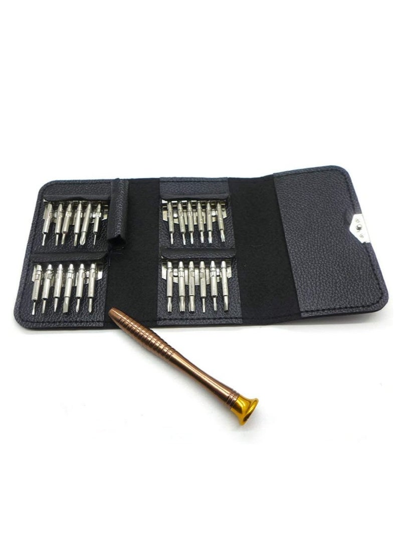25 in 1 Portable Mini Screwdriver Repair Tool Kit with Leather Case, Pentalobe 0.8 1.2 P5 Torx T5 Screwdrivers for MacBook Pro, Tablets, Laptops, Cell Phones, Watches, Glasses, iPad  - Image 5