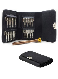 Generic 25 in 1 Portable Mini Screwdriver Repair Tool Kit with Leather Case, Pentalobe 0.8 1.2 P5 Torx T5 Screwdrivers for MacBook Pro, Tablets, Laptops, Cell Phones, Watches, Glasses, iPad  - Image 1