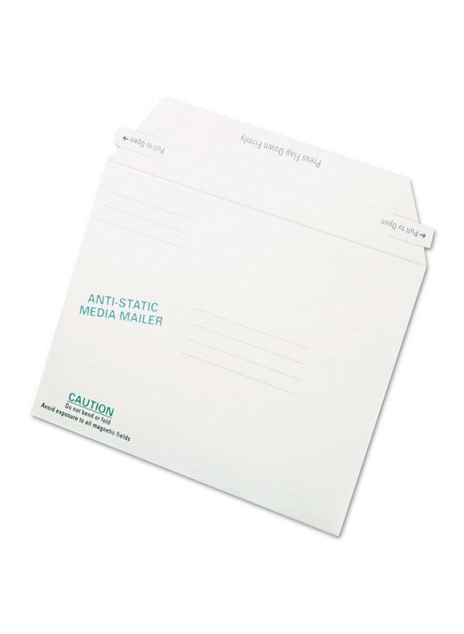 Quality Park Antistatic Fiberboard Disk Cd/Dvd Mailer Cheese Blade Flap Redistrip Adhesive Closure 6 X 8.63 White 25/Box - Image 1