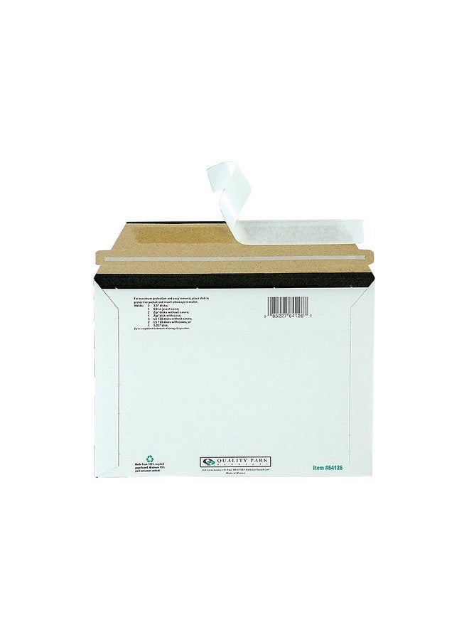 Quality Park Antistatic Fiberboard Disk Cd/Dvd Mailer Cheese Blade Flap Redistrip Adhesive Closure 6 X 8.63 White 25/Box - Image 3