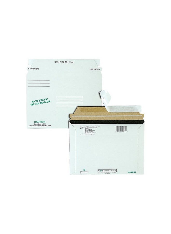Quality Park Antistatic Fiberboard Disk Cd/Dvd Mailer Cheese Blade Flap Redistrip Adhesive Closure 6 X 8.63 White 25/Box - Image 4