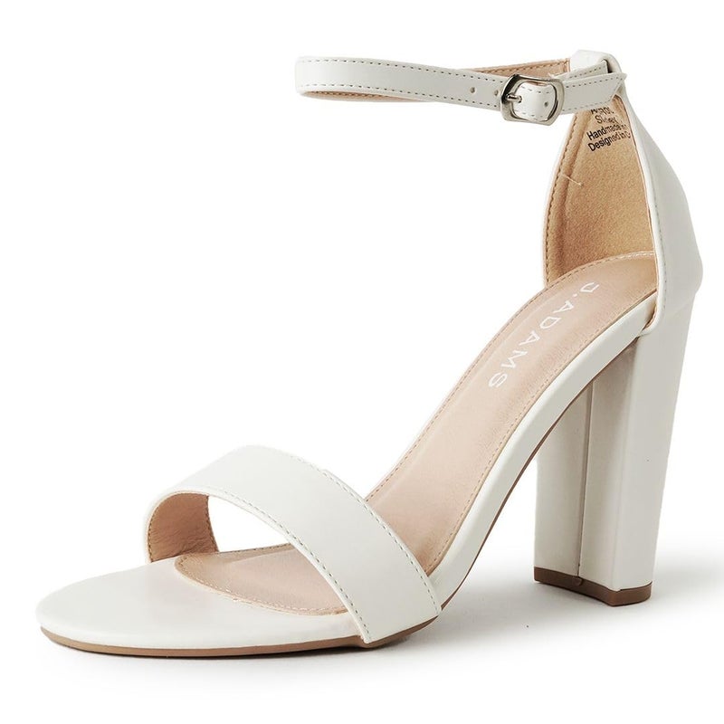 J Adams Shirley Block Heels for Women Strappy Ankle High Heels Dressy Chunky Sandals Wedding Bridesmaid Summer Shoes Comfortable Party Wear