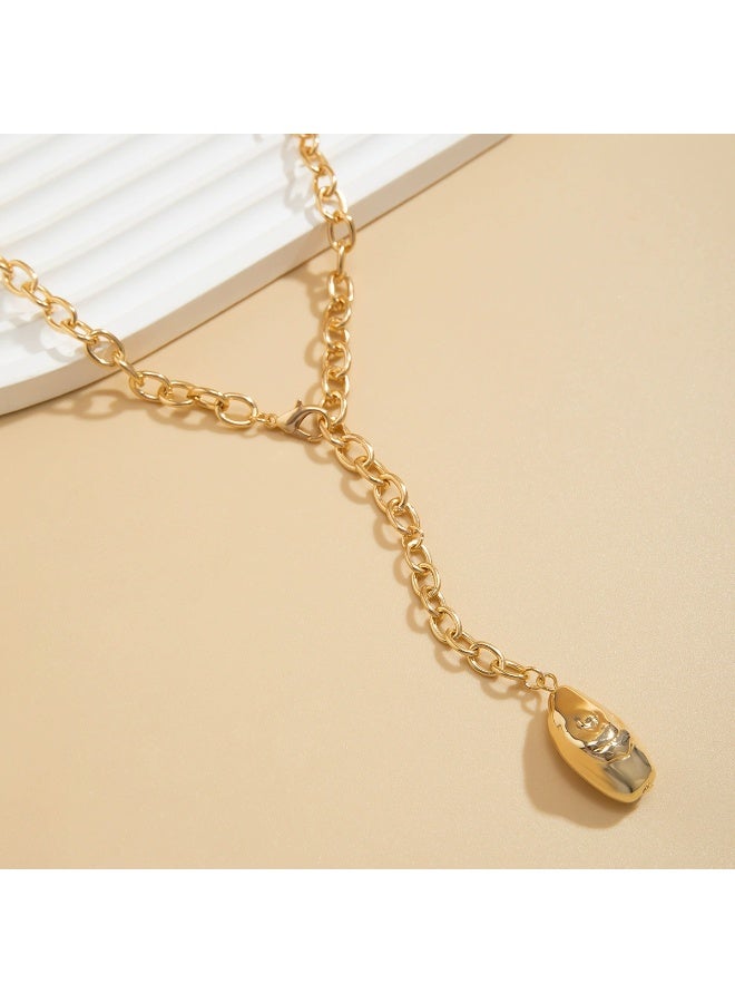 Goolsky قلادة ب pendants من خرز الذهب العتيق غير المنتظم - خرز ذهب غير منتظم، تصميم عتيق مضاد للتأكسد، للارتداء اليومي/أزياء ذات طابع عتيق، لون ذهبي فاخر - Image 5