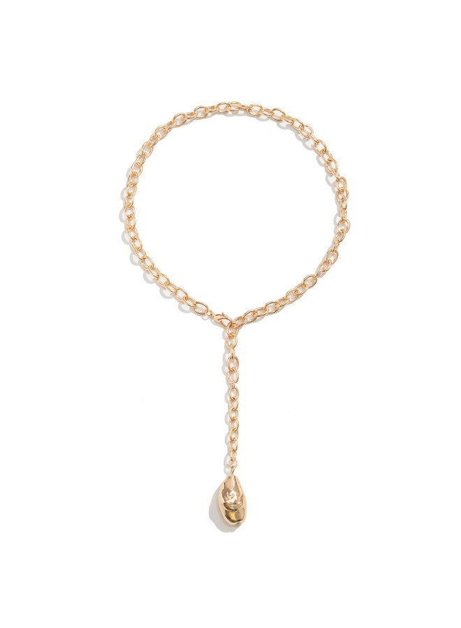 Goolsky قلادة ب pendants من خرز الذهب العتيق غير المنتظم - خرز ذهب غير منتظم، تصميم عتيق مضاد للتأكسد، للارتداء اليومي/أزياء ذات طابع عتيق، لون ذهبي فاخر - Image 4