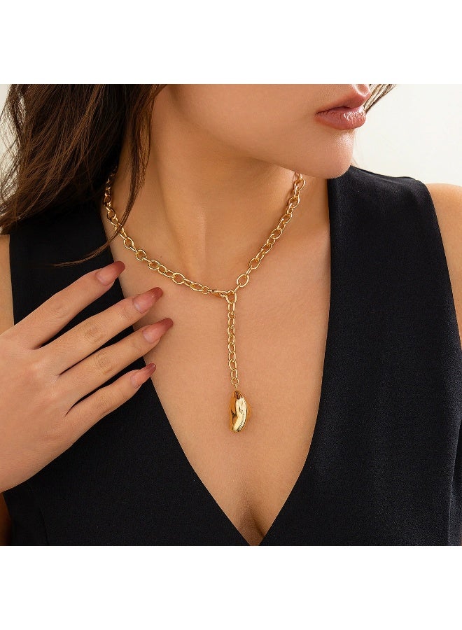 Goolsky قلادة ب pendants من خرز الذهب العتيق غير المنتظم - خرز ذهب غير منتظم، تصميم عتيق مضاد للتأكسد، للارتداء اليومي/أزياء ذات طابع عتيق، لون ذهبي فاخر - Image 2